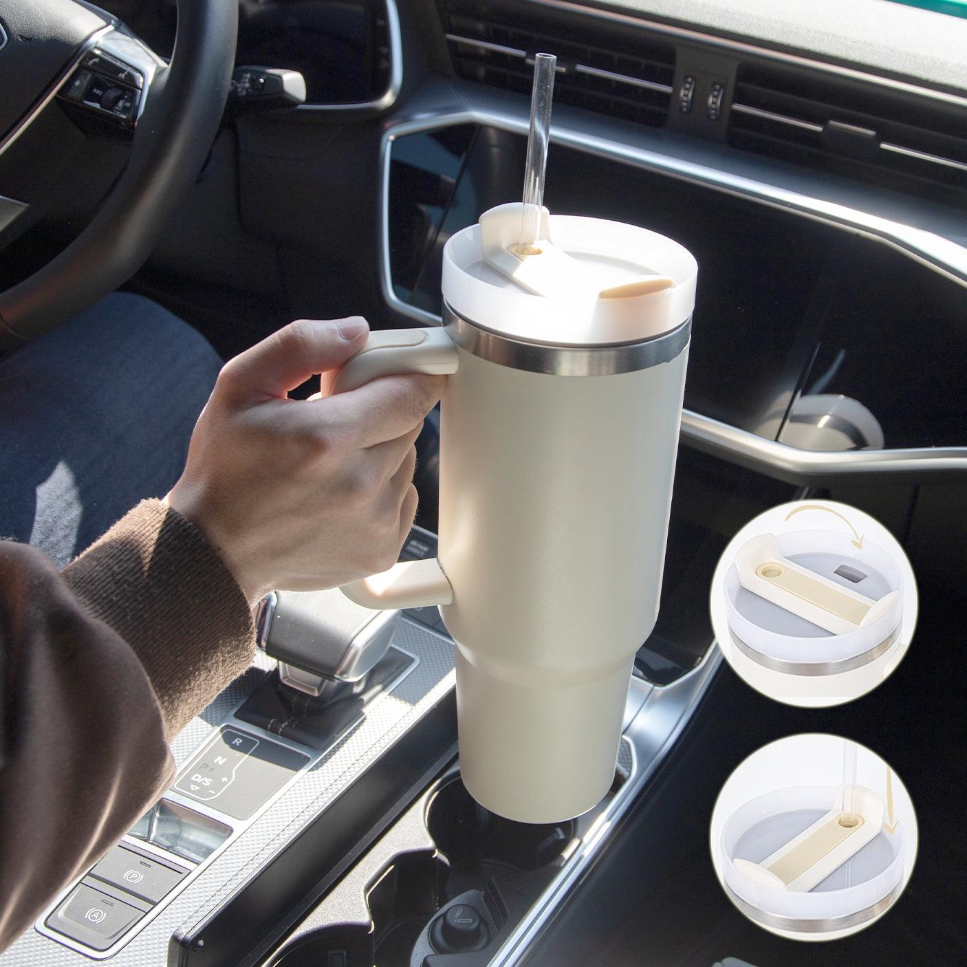 40oz Straw Coffee Insulation Cup With Handle Portable Car Stainless Steel Water Bottle LargeCapacity Travel BPA Free Thermal Mug - Trendha