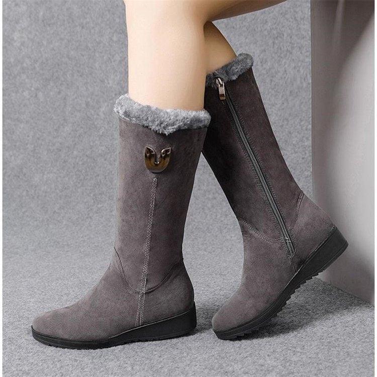 New Velvet Thickened Mid-tube Non-slip And Warm Martin Boots - Trendha