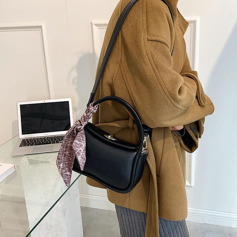 Pure Color Silk Scarf Printed Trendy Handbags