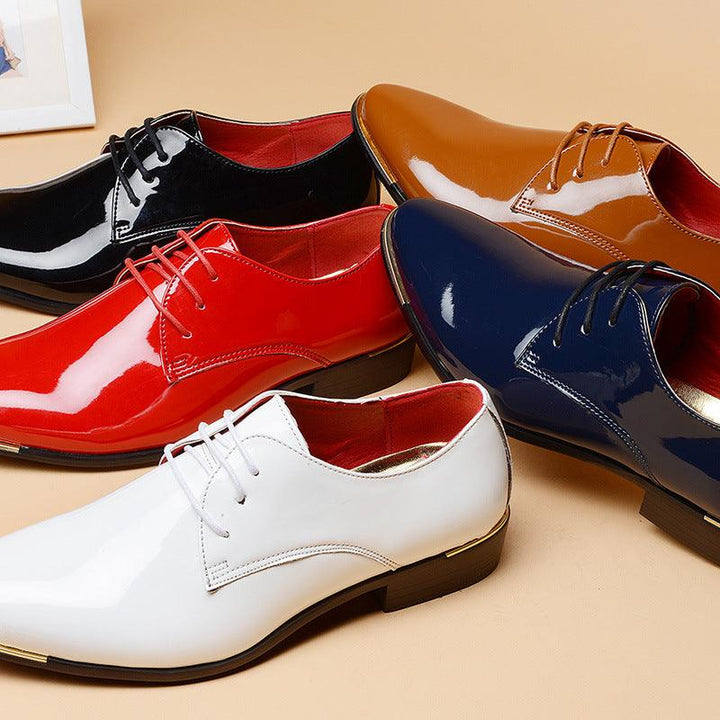 Pointed Toe Retro British Men's Business Casual Leather Shoes - Trendha