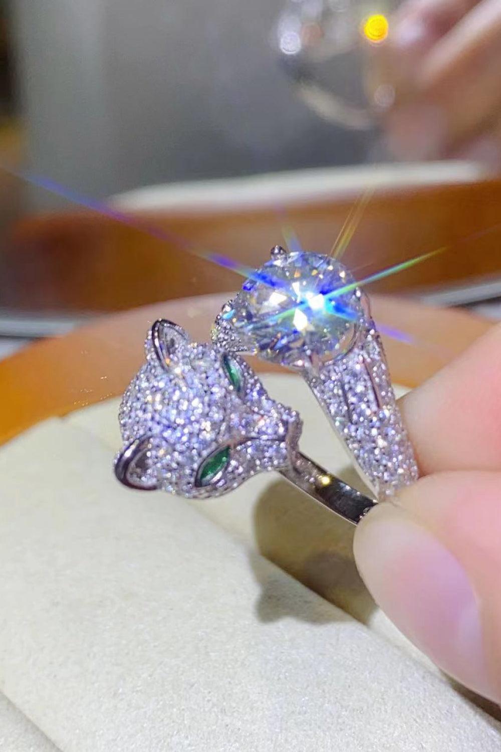 2 Carat Moissanite Adjustable Animal Ring - Trendha