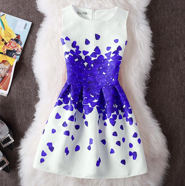 Fashion Slim Slimming Sleeveless Printed Dress - Trendha