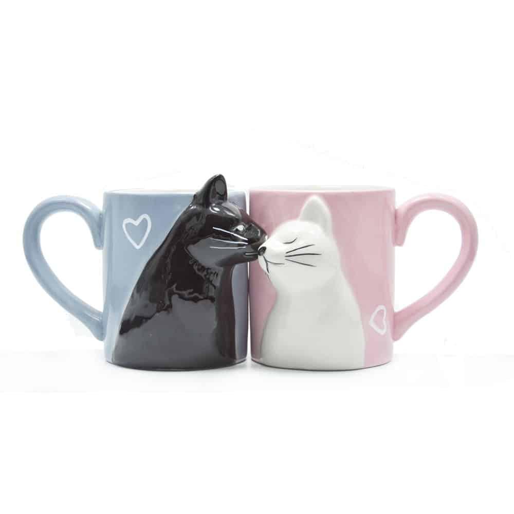 Kissing Cats Mugs Pair for Couples - Trendha