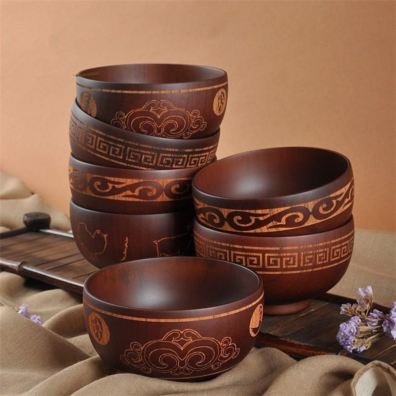 Mongolian Style Wooden Bowl - Trendha