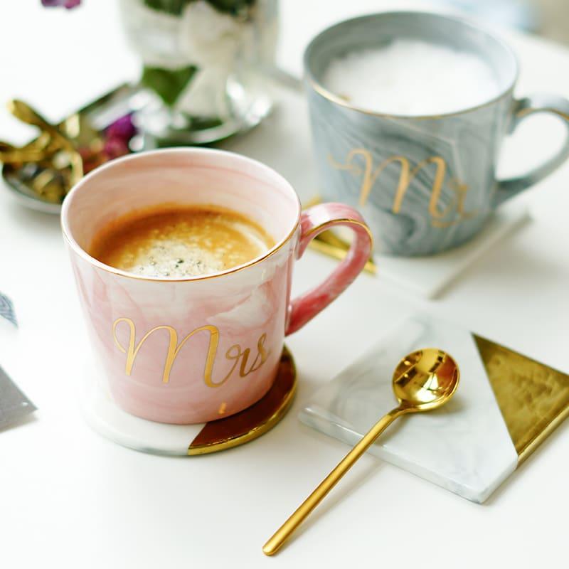 Natural Marble Porcelain Coffee Mug - Trendha