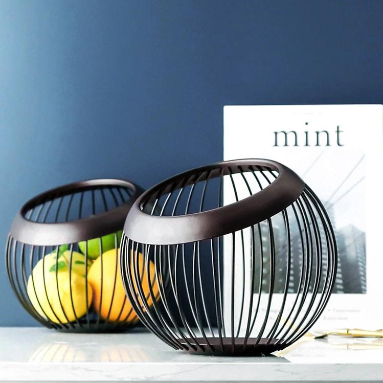 Nordic Hollow Metal Drain Basket in Black - Trendha