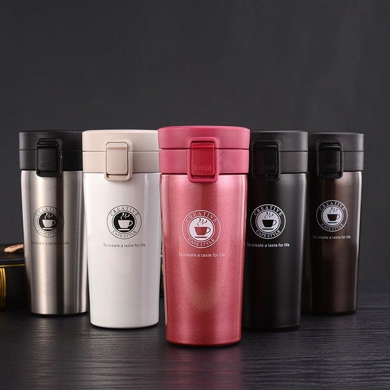 Nordic Style Deer Print Straight Cup Insulated Thermos - Trendha