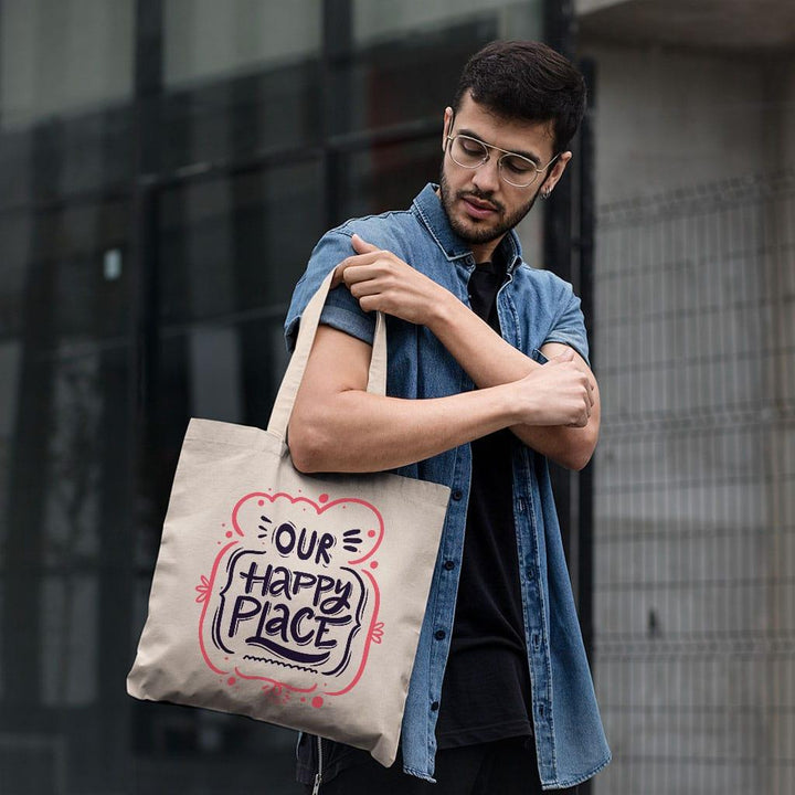 Our Happy Place Small Tote Bag - Themed Shopping Bag - Cool Design Tote Bag - Trendha