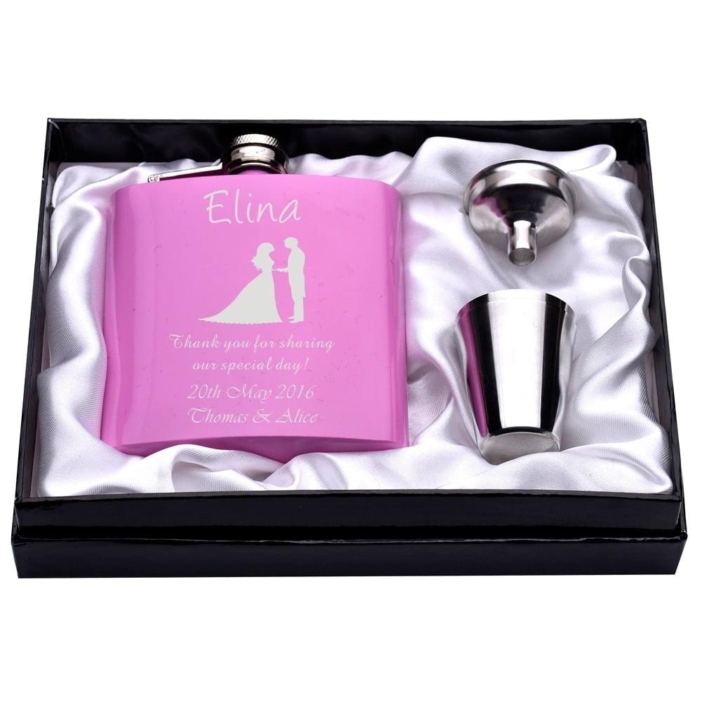 Personalized Engraved Pink Hip Flasks - Trendha