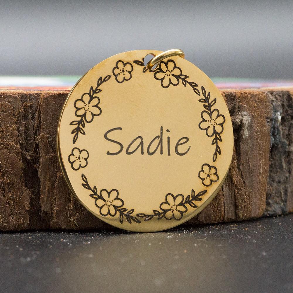 Personalized Patterned Round Dog ID Tag - Trendha