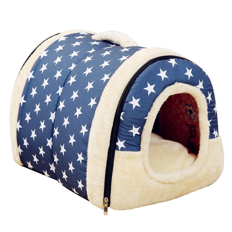 Pet's Collapsible Design Printed Warm Bed - Trendha