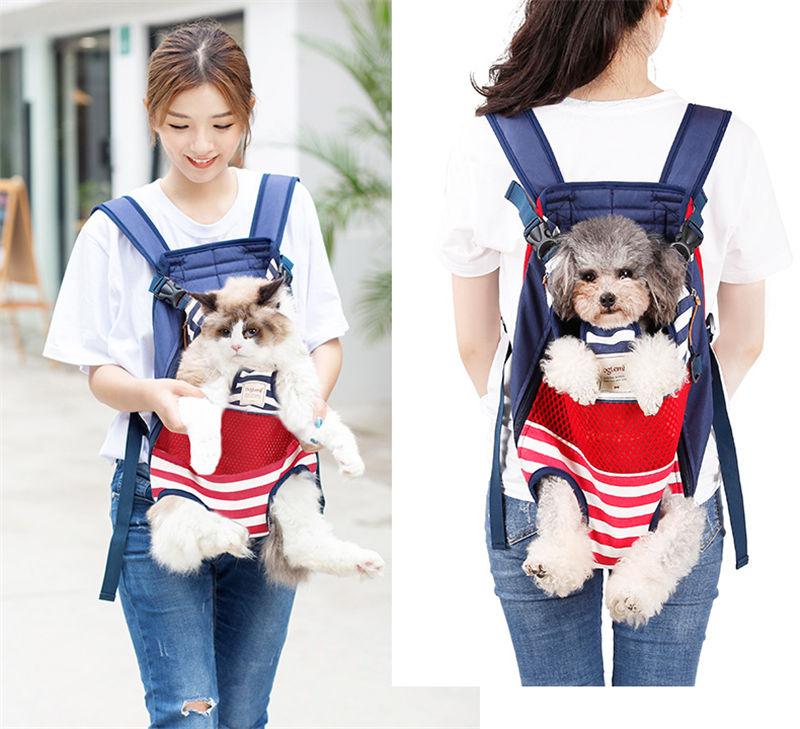 Pets Striped Canvas Carrier Backpack - Trendha