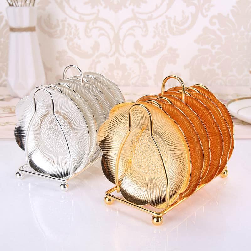 Plate Coaster in Gold and Silver - Trendha