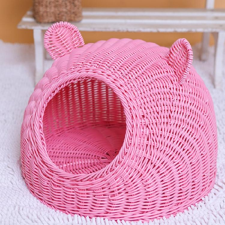 Pretty Round Woven Pet Bed