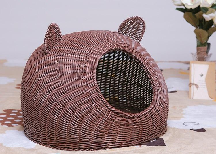 Pretty Round Woven Pet Bed - Trendha