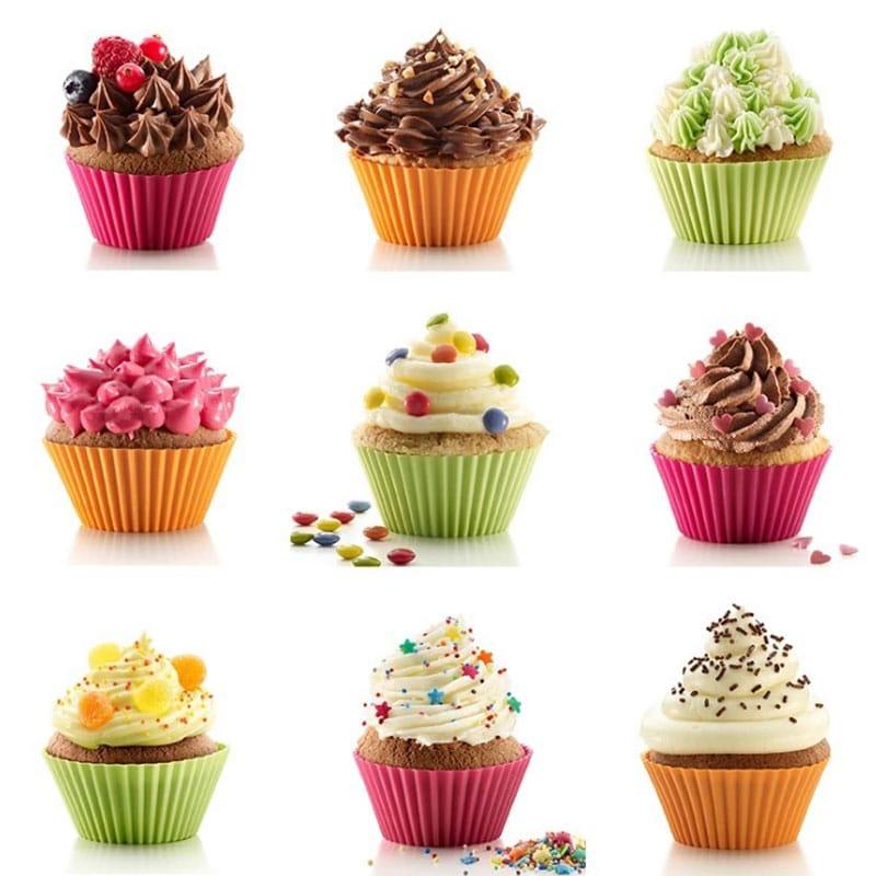 Reusable Round Shaped Eco-Friendly Silicone Cupcake Molds Set - Trendha