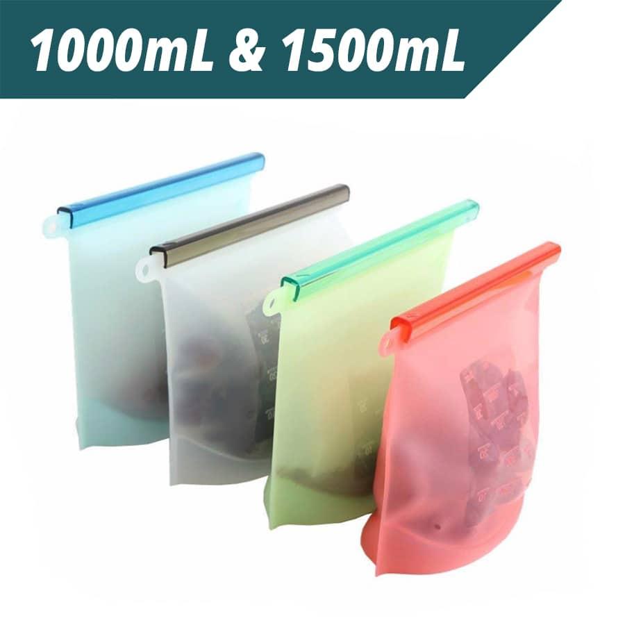 Reusable Silicone Food Storage Bags 4 Pcs Set - Trendha
