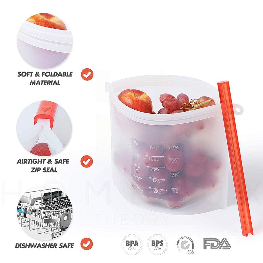 Reusable Silicone Food Storage Bags 4 Pcs Set - Trendha
