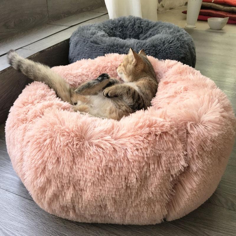 Round Plush Soft Bed for Pets - Trendha