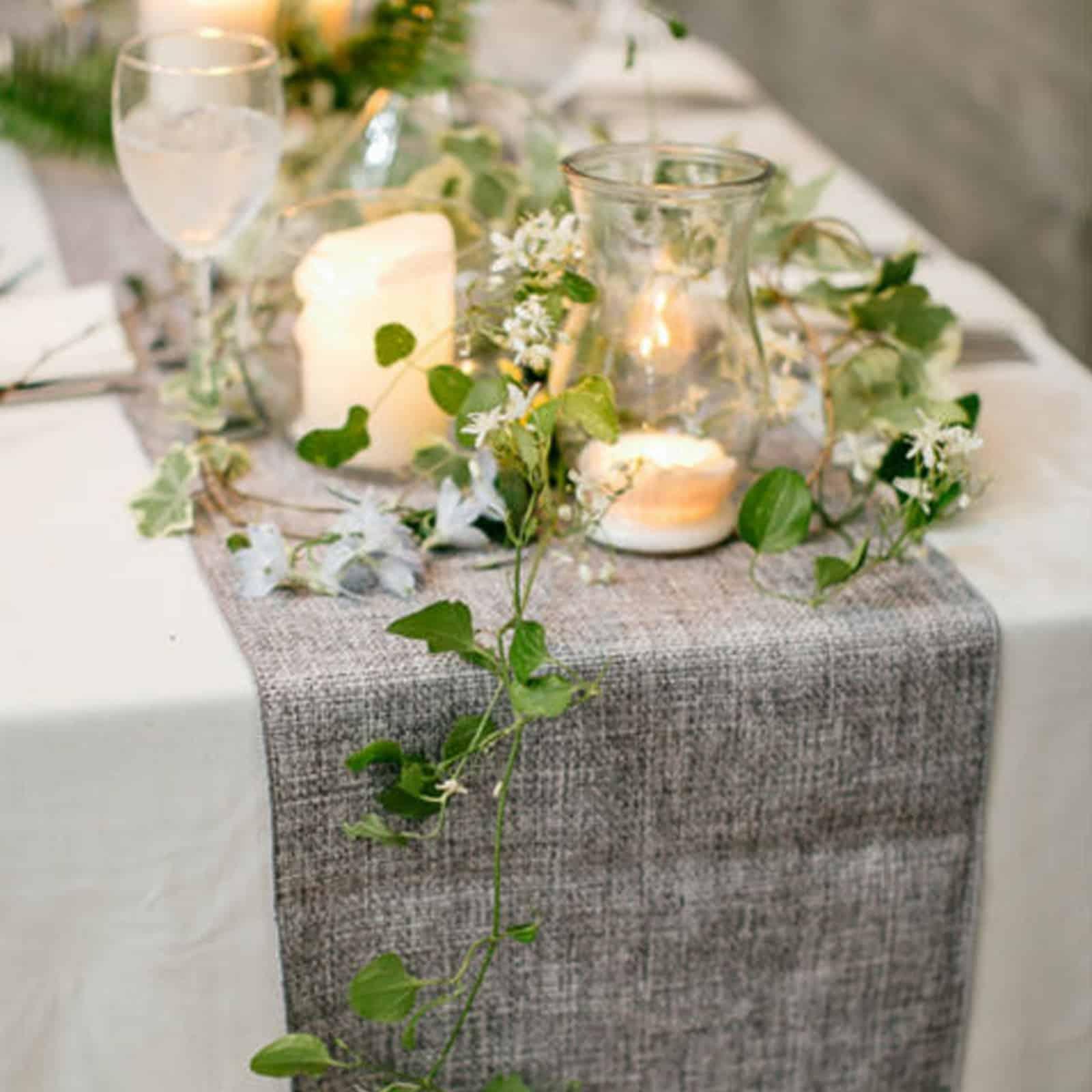 Rustic Table Runner in Beige and Grey Color - Trendha