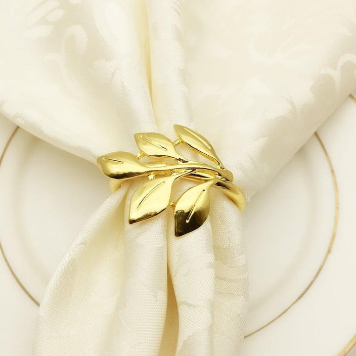 Set of 6 Leaf Shaped Napkin Rings - Trendha