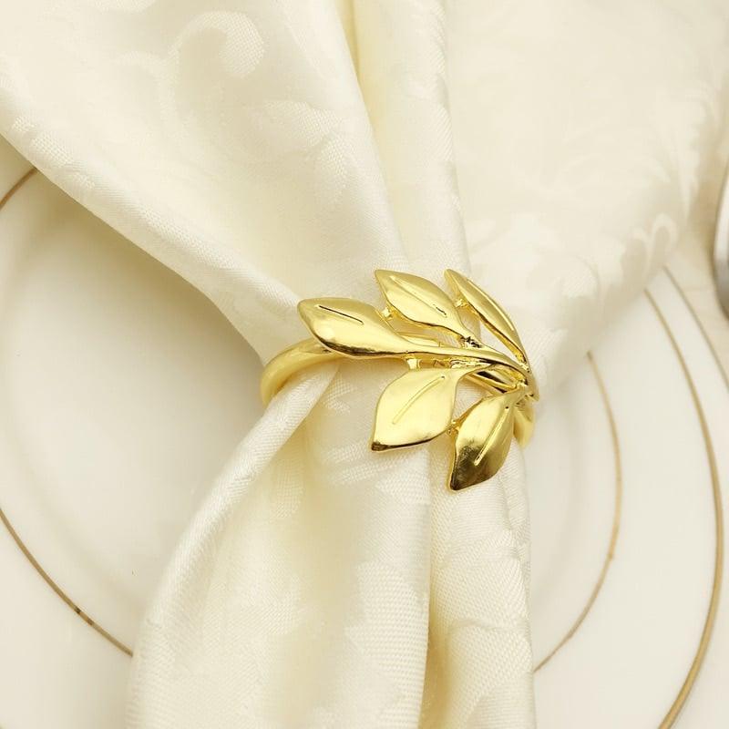 Set of 6 Leaf Shaped Napkin Rings - Trendha