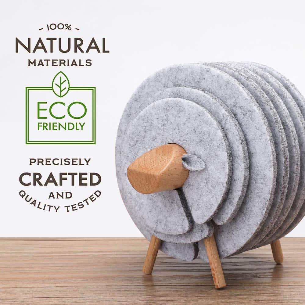 Sheep Shape Cup Coasters Set - Trendha