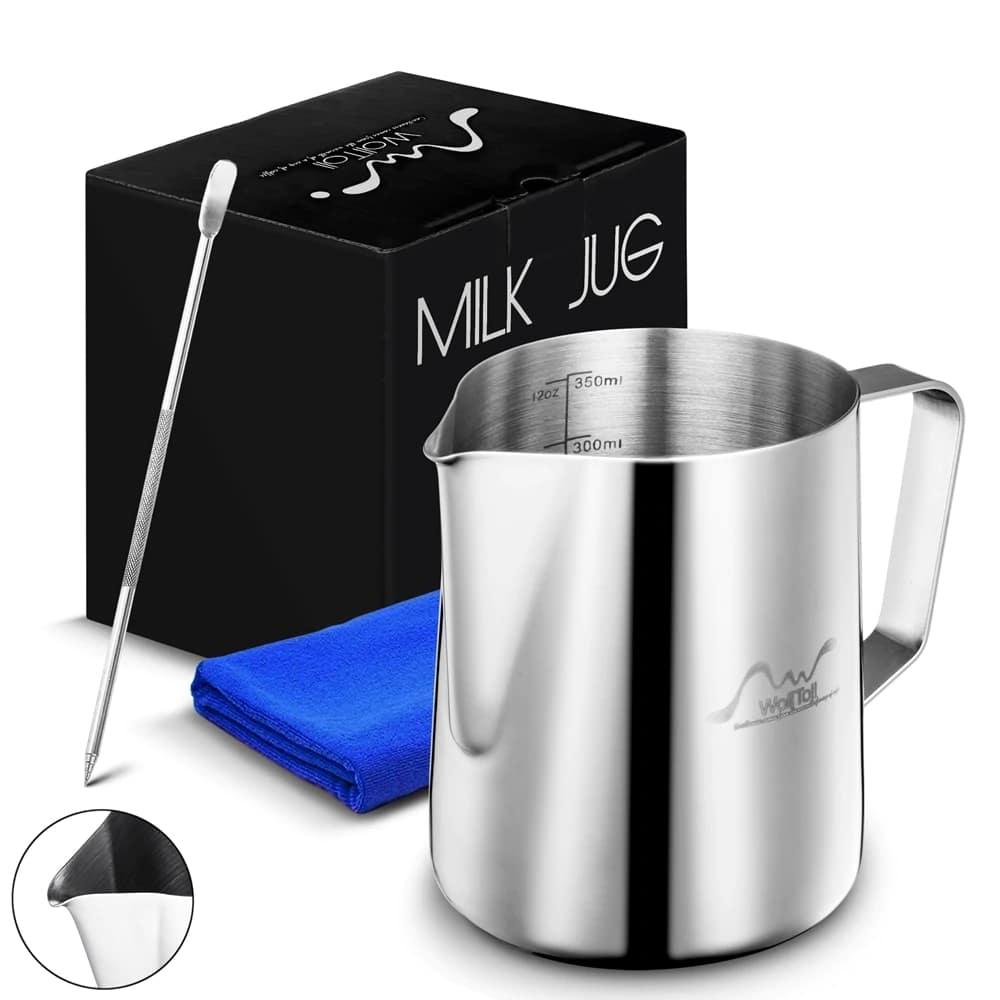 Silver Milk Frothing Pitcher Jug - Trendha