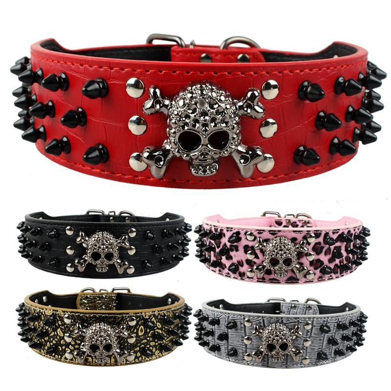 Skull Embellished Leather Collar - Trendha