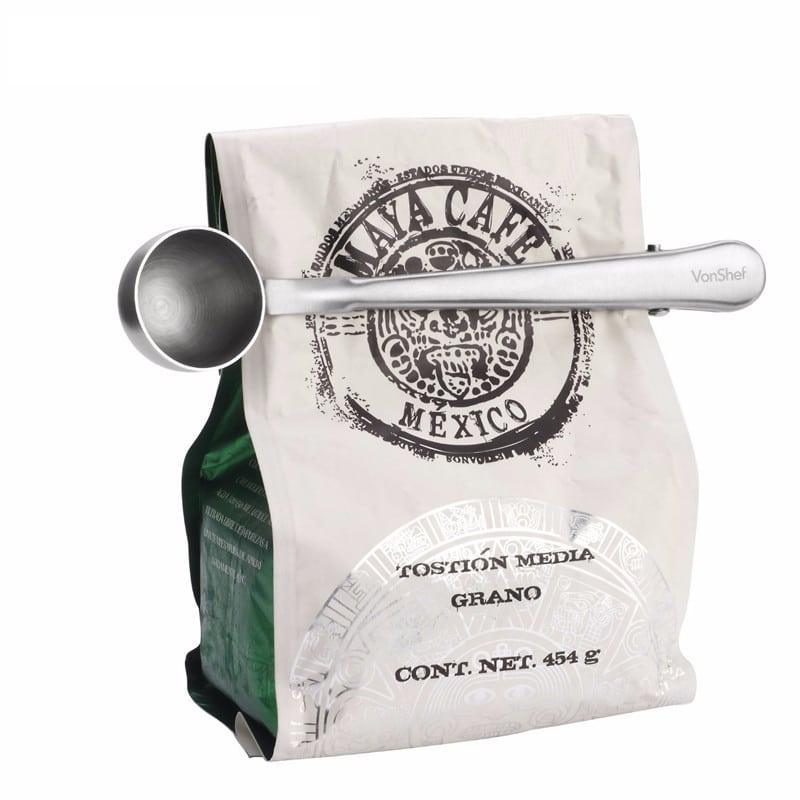 Stainless Steel Tea Scoop with Clip - Trendha