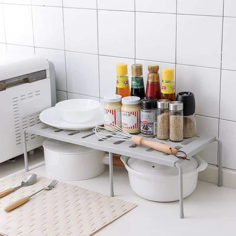 Storage Rack in White and Grey - Trendha