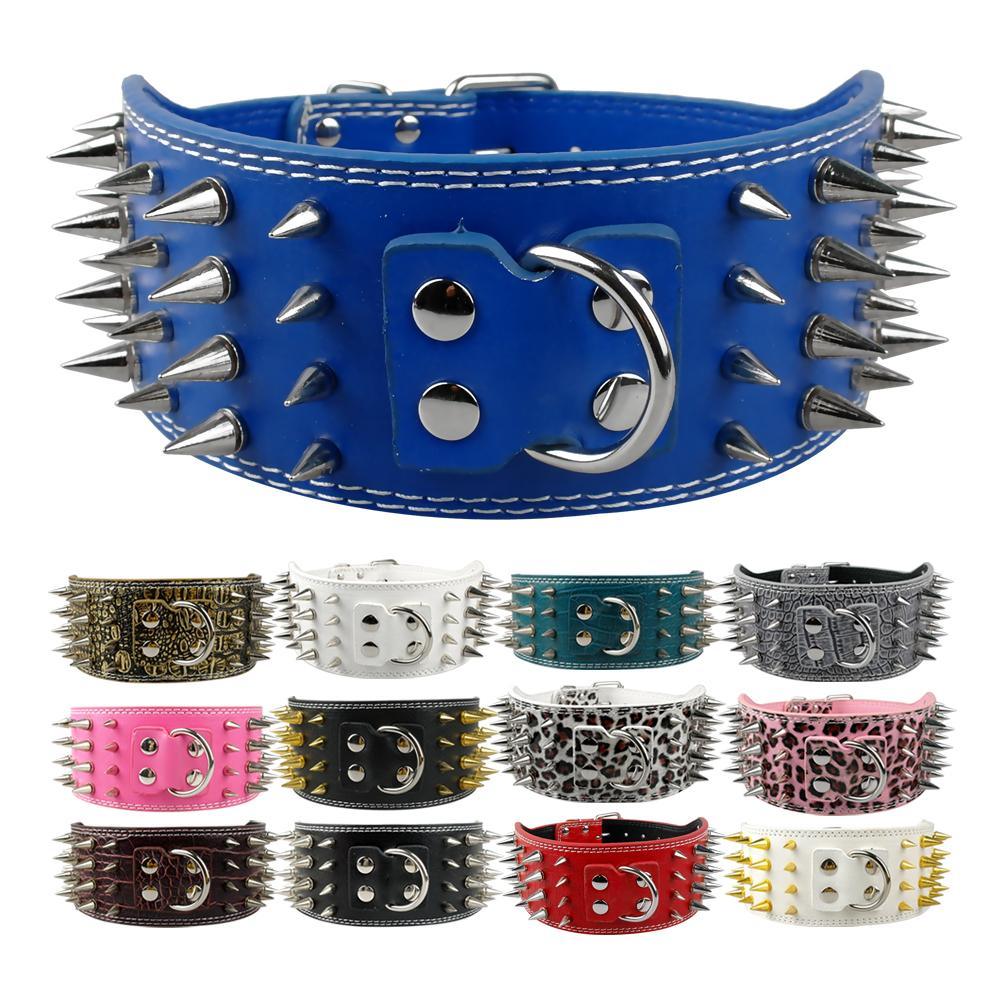 Studded Leather Dog Collar - Trendha