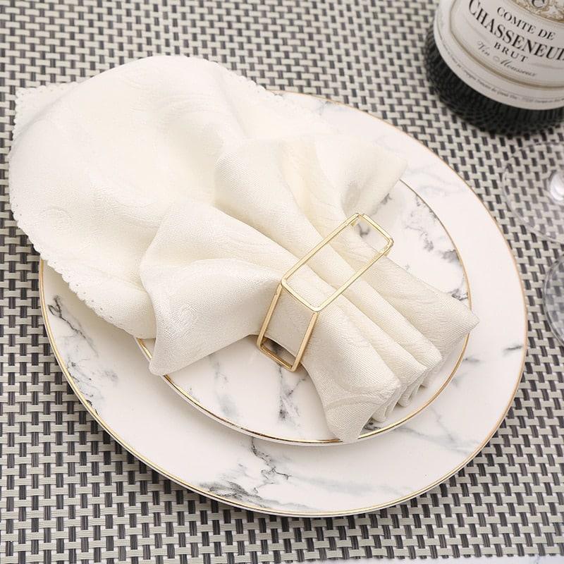 Ten Square Napkin Rings in Gold - Trendha