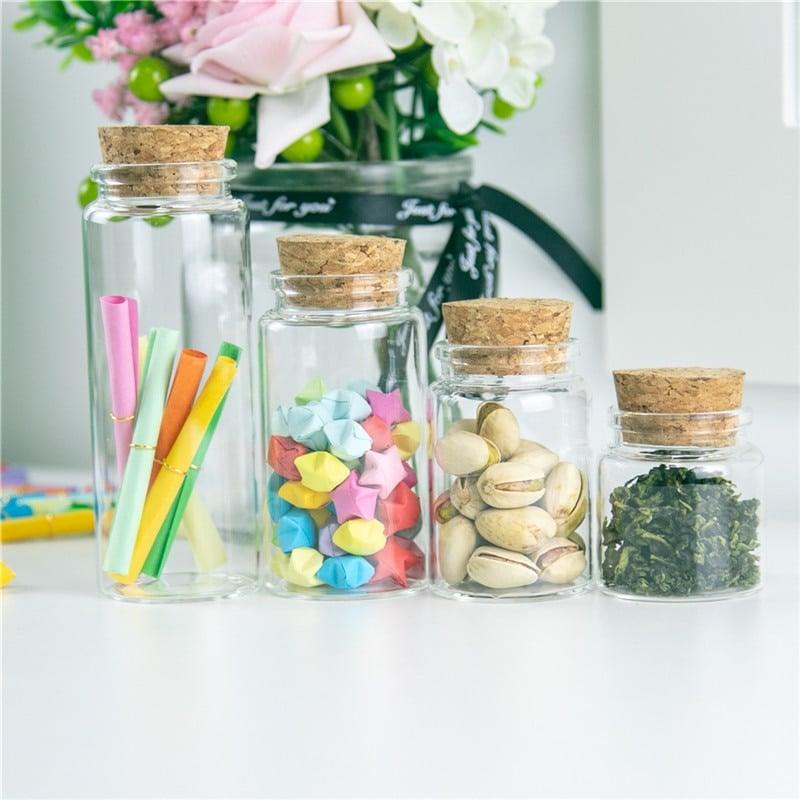 Transparent Glass Bottle with Cork - Trendha