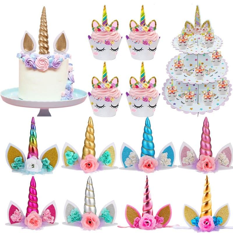 Unicorn Patterned Cake Decorations Set - Trendha
