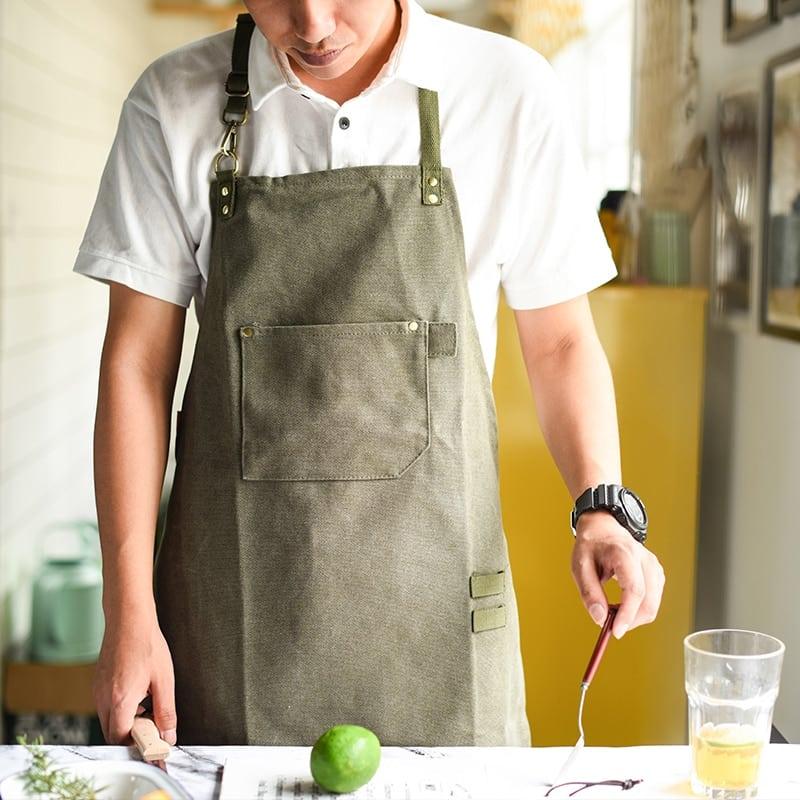 Unisex Canvas Barista Apron - Trendha