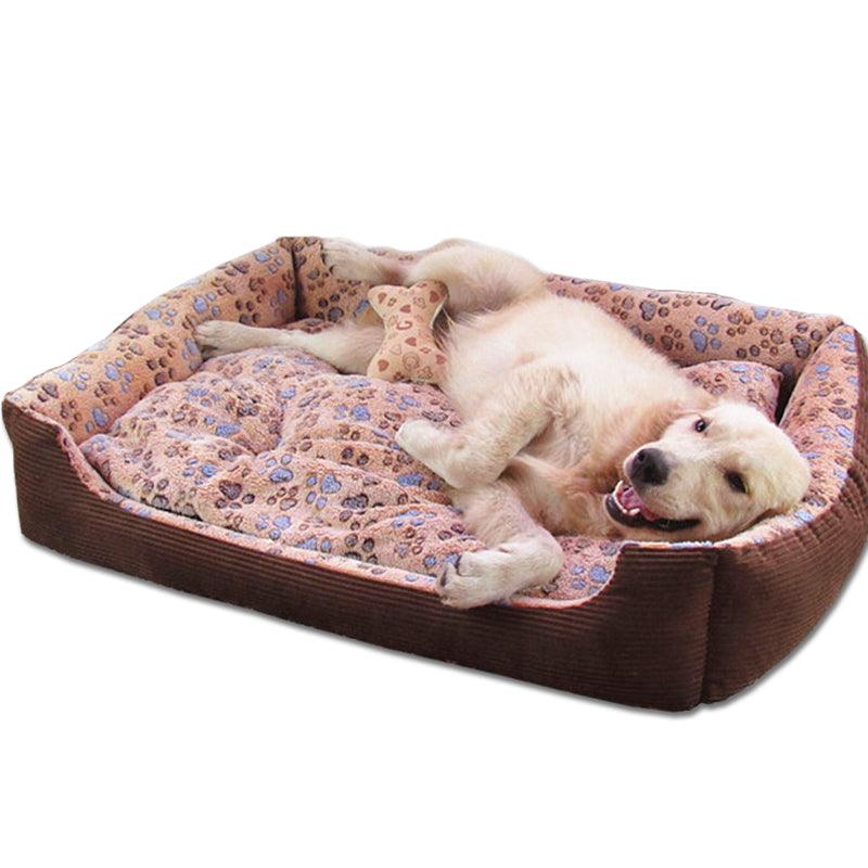 Warm Fleece Dog's Bed with Colorful Print - Trendha