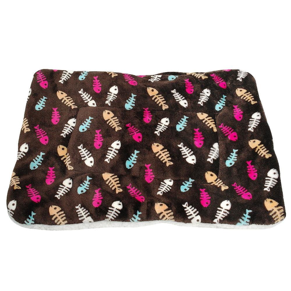 Warm Lamb Velvet Dog Mat with Colorful Print - Trendha