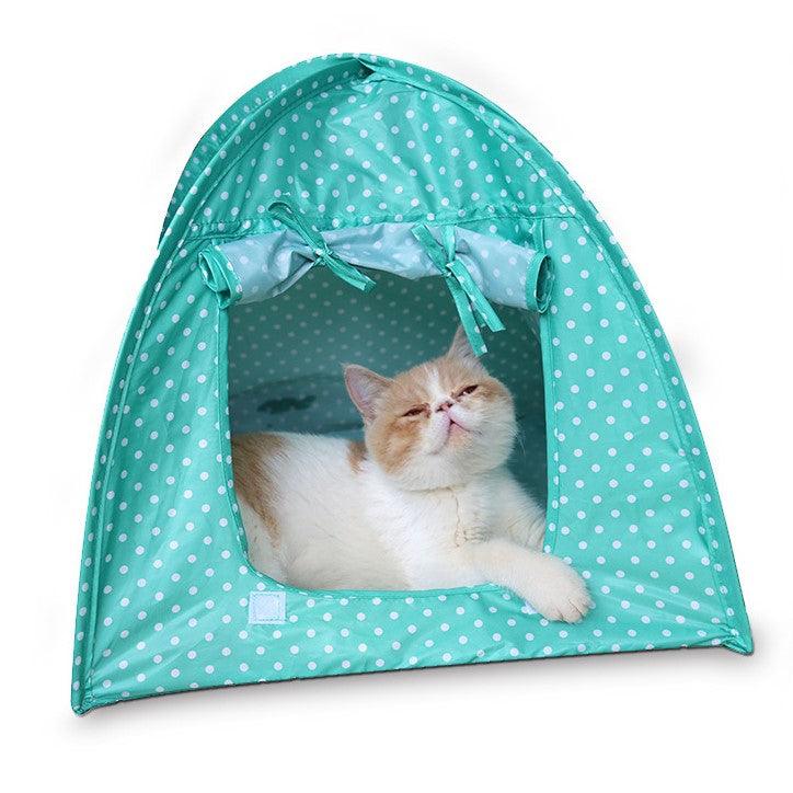 Waterproof Cat Outdoor House with Polka Dot Print - Trendha