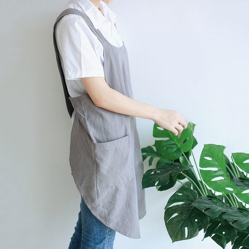 Waterproof Women's Cotton/Linen Cross Back Apron - Trendha