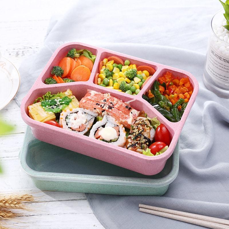 Wheat Straw 4 Grid Lunch Box - Trendha