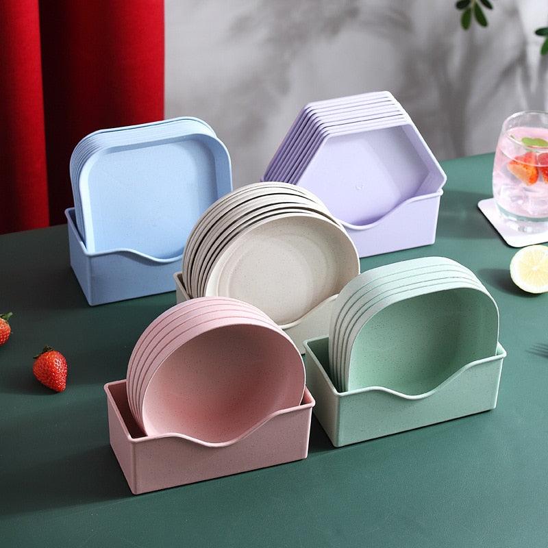 Wheat Straw Geomeric Mini Plate 5 Pcs Set - Trendha