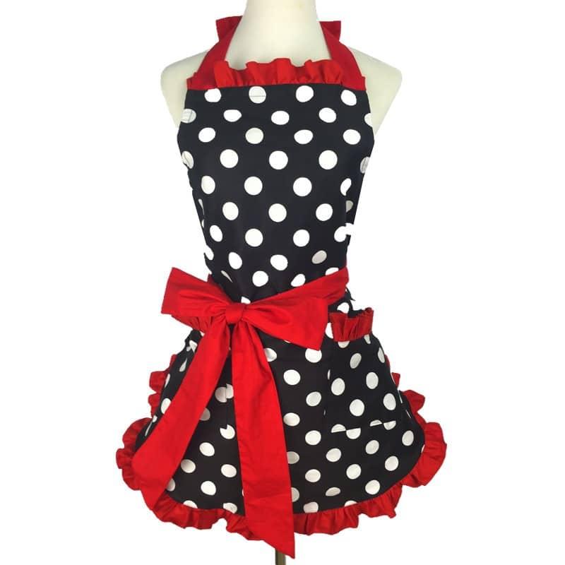 Women's Retro Polka Dot Kitchen Apron - Trendha