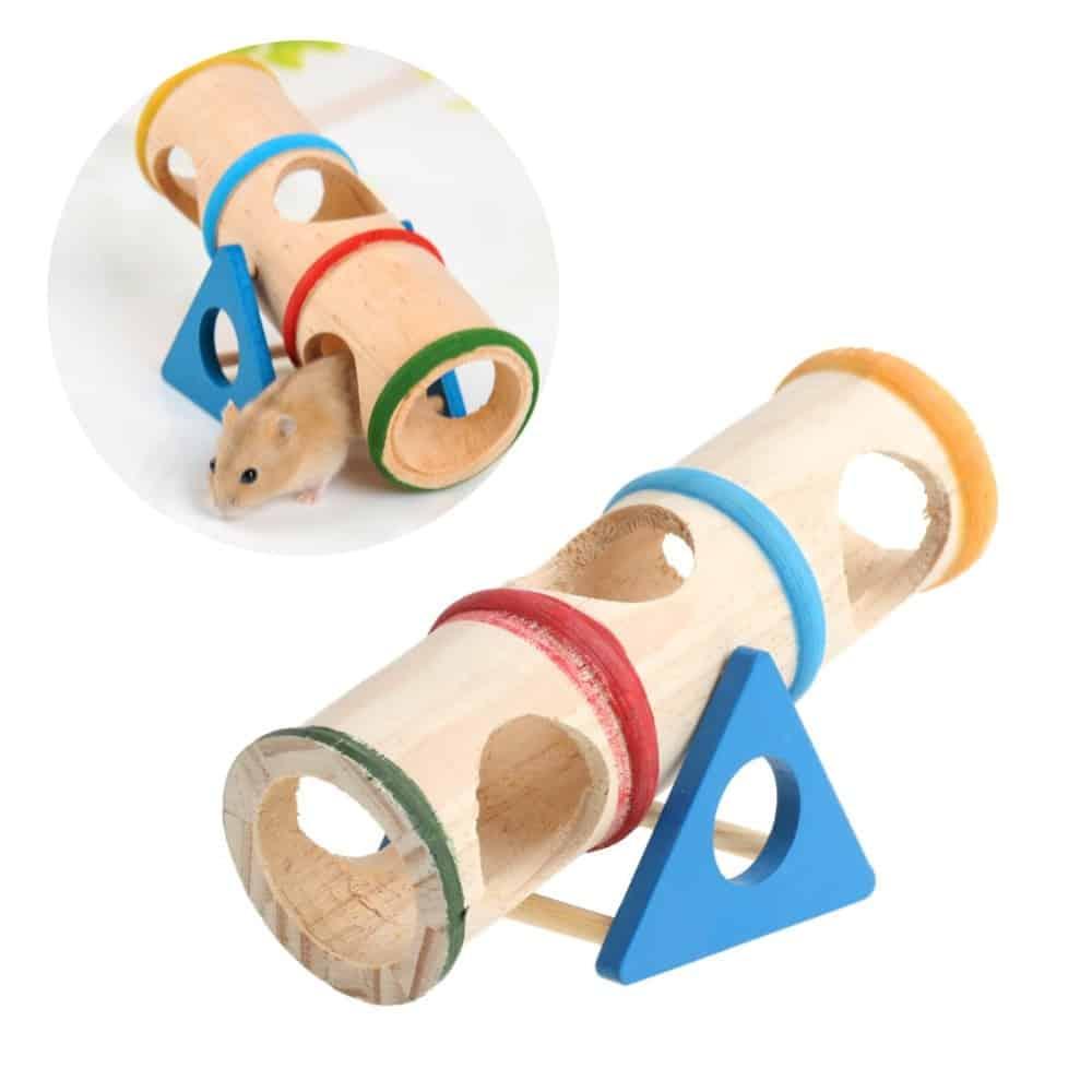 Wooden Seesaw Tube Toy for Small Pets - Trendha